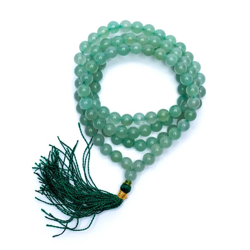 Mala Aventurine AA 108 perles + sachet de brocart
