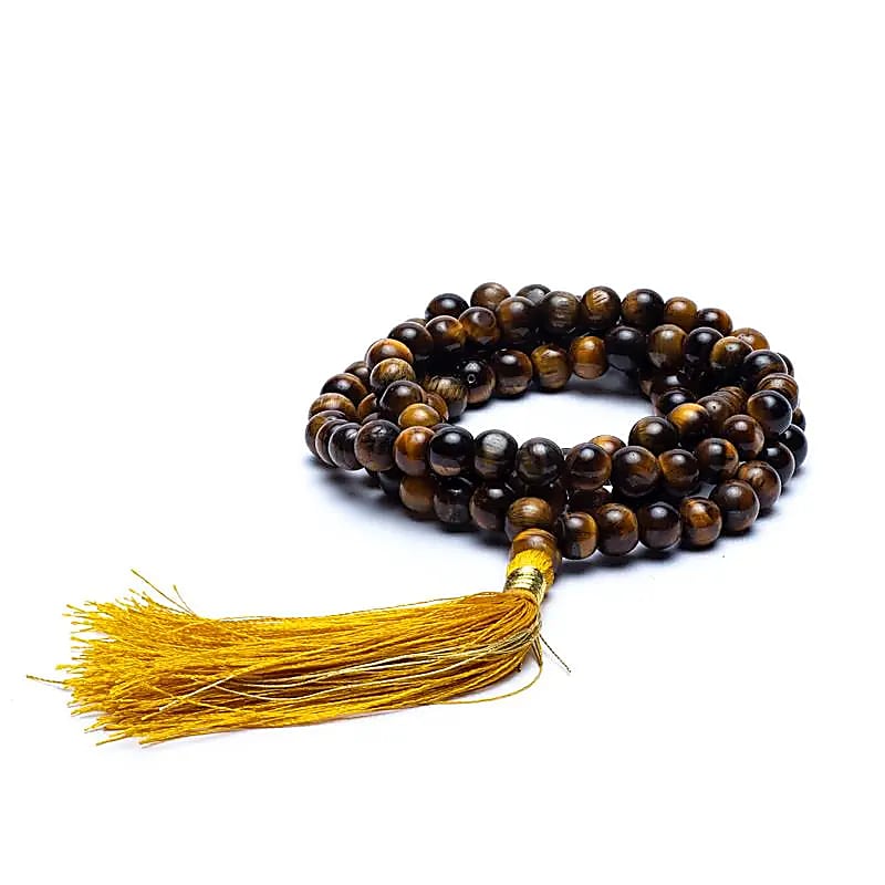 Mala Occhio di tigre qualità AA 108 perle+borsa