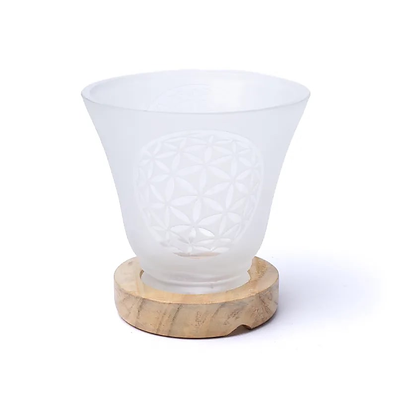 Edelsteinlampe Blume des Lebens mit Kabel und LED kaufen
