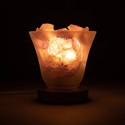 Edelsteinlampe Blume des Lebens mit Kabel und LED großhandel thumb