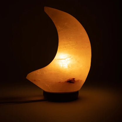 Zoutlamp maanvormig met snoer en LED lamp groothandel thumb