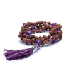 Mala Rudraksha y amatista con borla