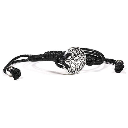 Pulsera Árbol de la vida negra regulable thumb