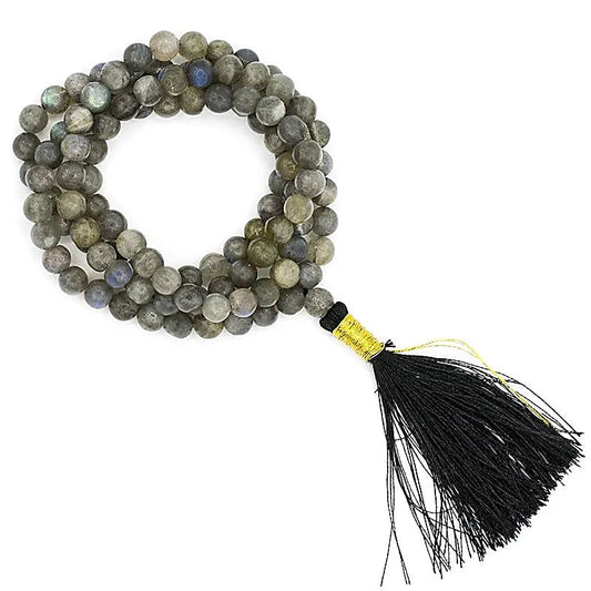 Mala Labradorit AA Qualität 108 Perlen + Täschchen