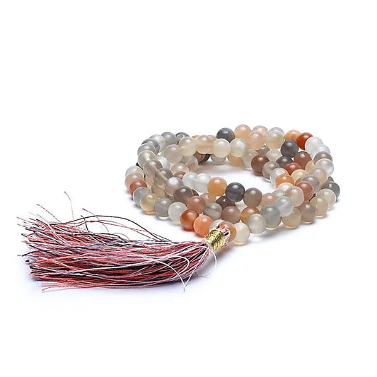 Mala Mondstein AA Qualität 108 Perlen + Täschchen