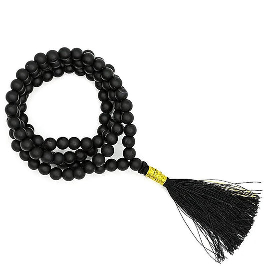 Mala Schungit AA-Qualität 108 Perlen + Täschchen