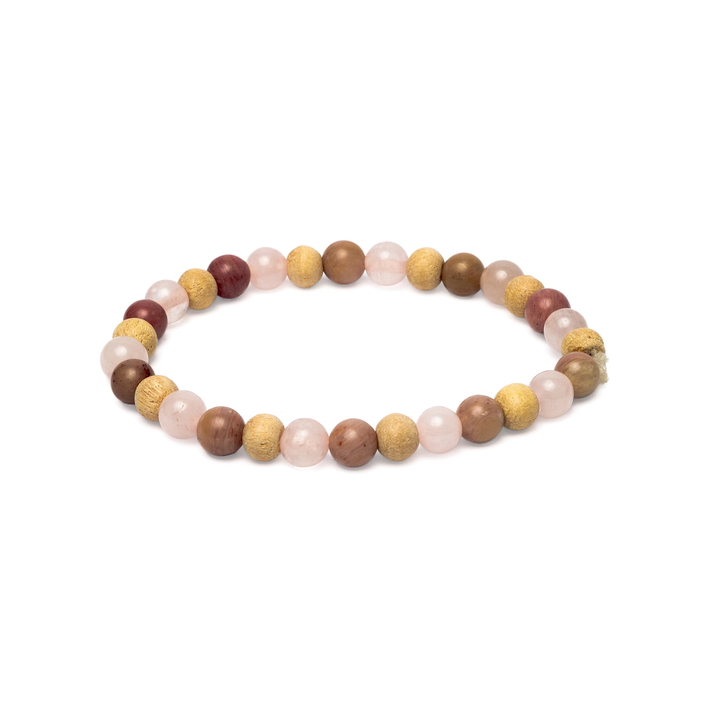 Bracelet thulite, quartz rose et tulsi