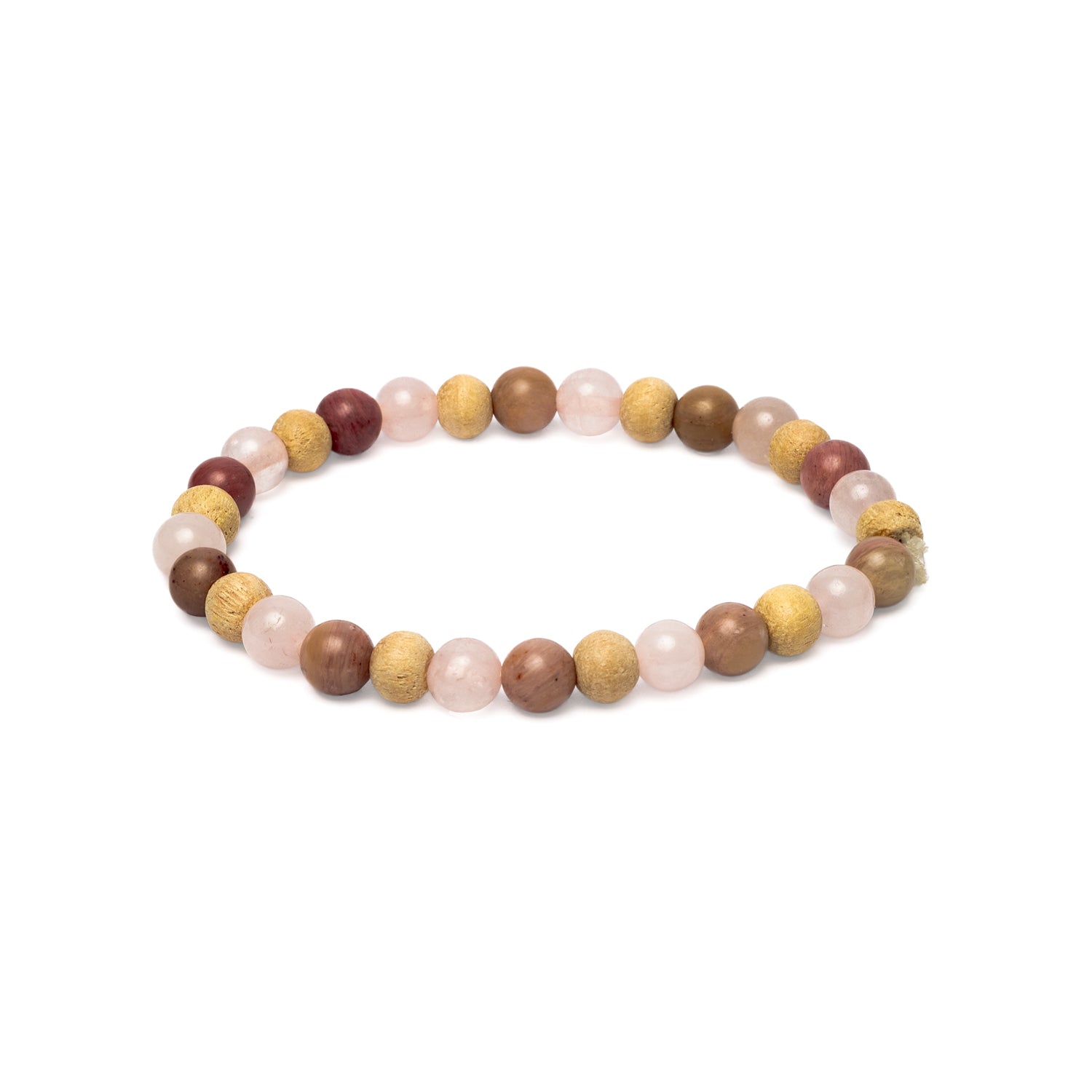 Bracelet thulite, quartz rose et tulsi