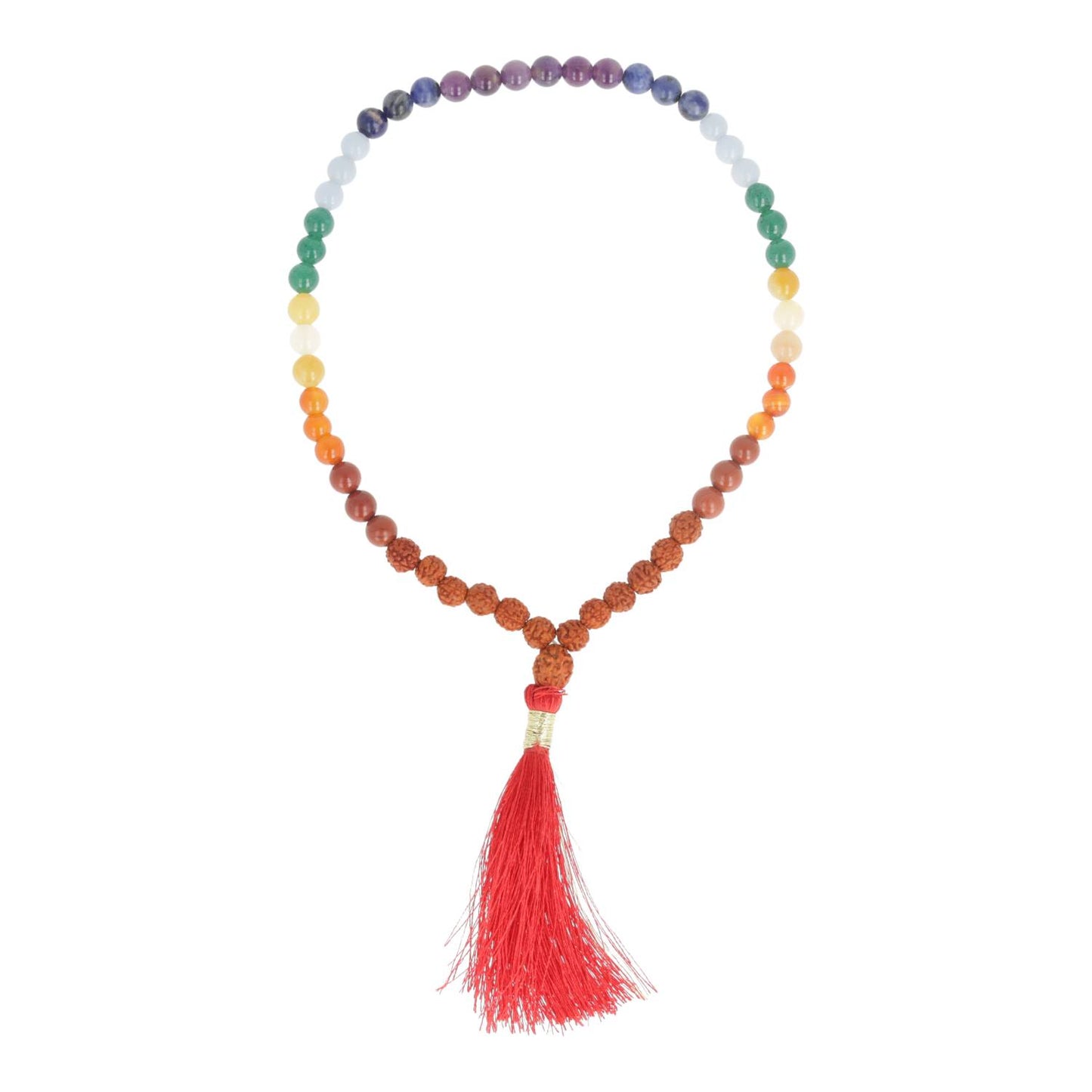 Travel mala 54 beads rudraksha with chakra stones