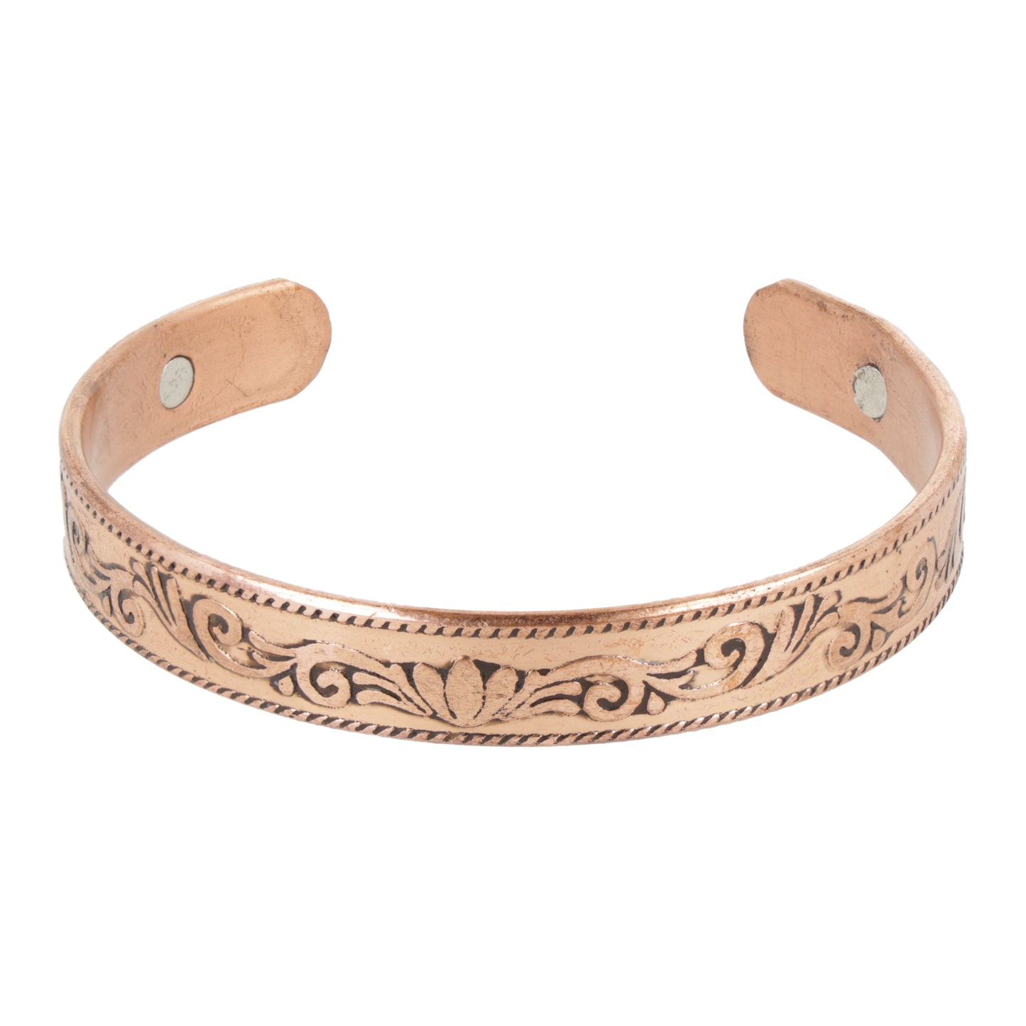 Bracciale rame motivo loto magnetico