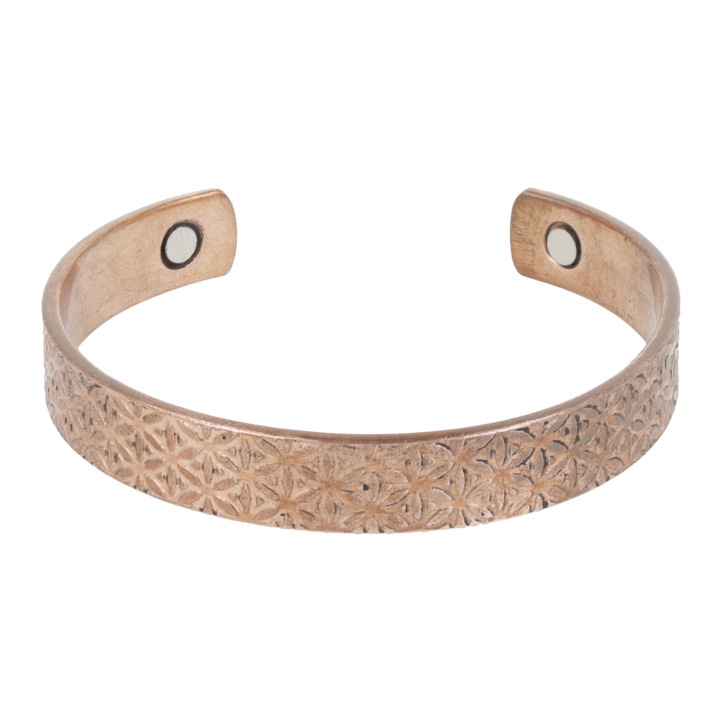 Armband koper Bloem des Levens motief magnetisch
