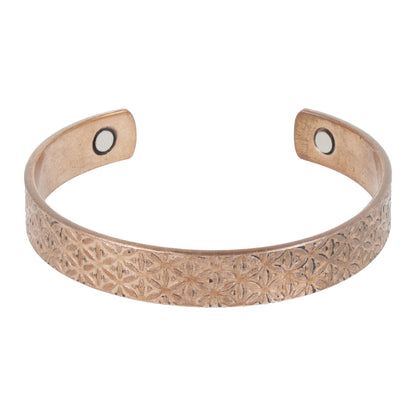 Armband koper Bloem des Levens motief magnetisch thumb