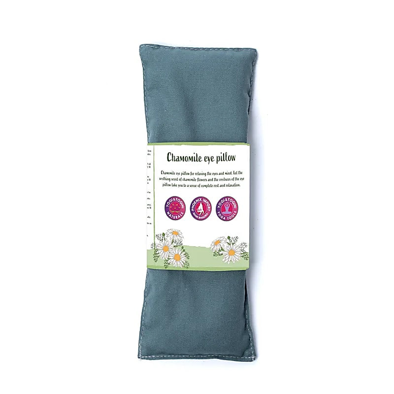 Cuscino per occhi camomilla con semi lino organico verde scuro