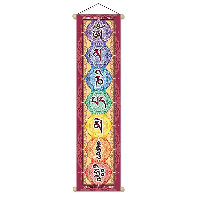 Bannière Mantra Om Mani Padme Hum Hri - petite