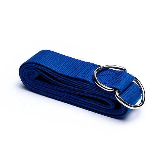 Cintura per yoga con anello a D cotone azzurro