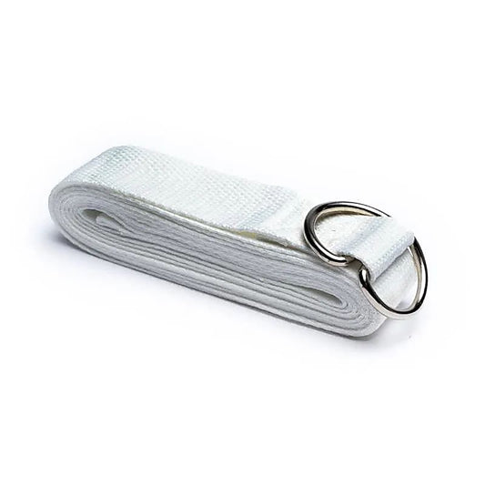 Cintura per yoga con anello a D cotone bianco
