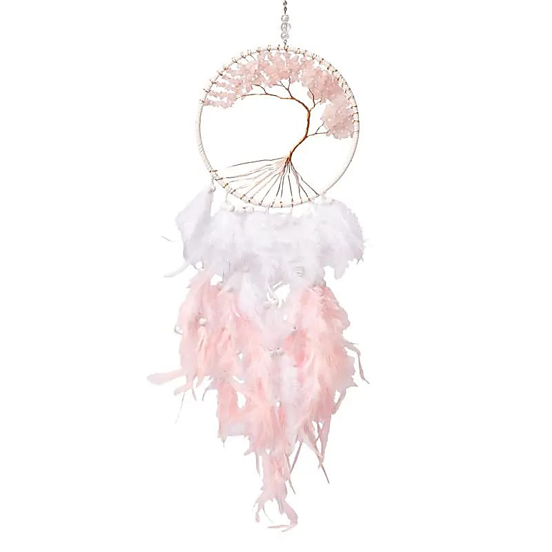 Dreamcatcher Tree of Life rose quartz
