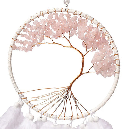 Dreamcatcher Tree of Life rose quartz wholesale thumb
