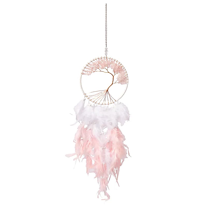 Dreamcatcher Tree of Life rose quartz