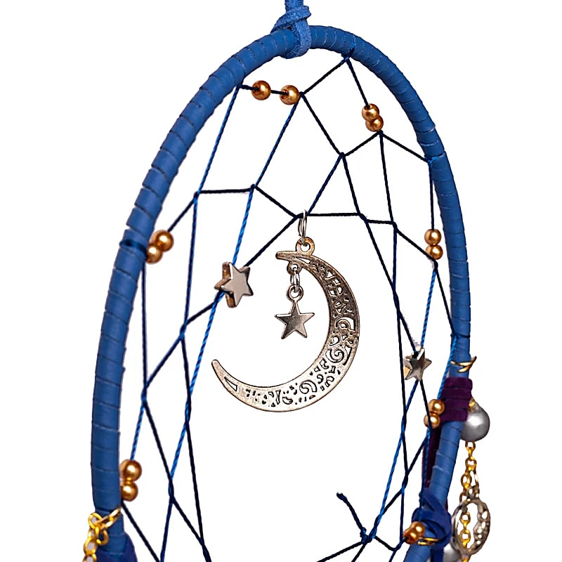 Atrapasueños luna con amatista rodada – ±16x45cm	