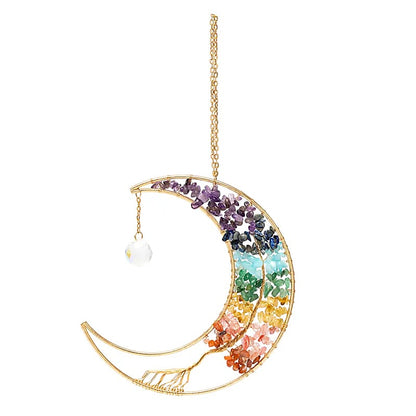 Acchiappasole luna e albero della vita con pietre chakra all’ingrosso thumb