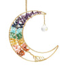 Suncatcher moon with Tree of Life and chakra stones