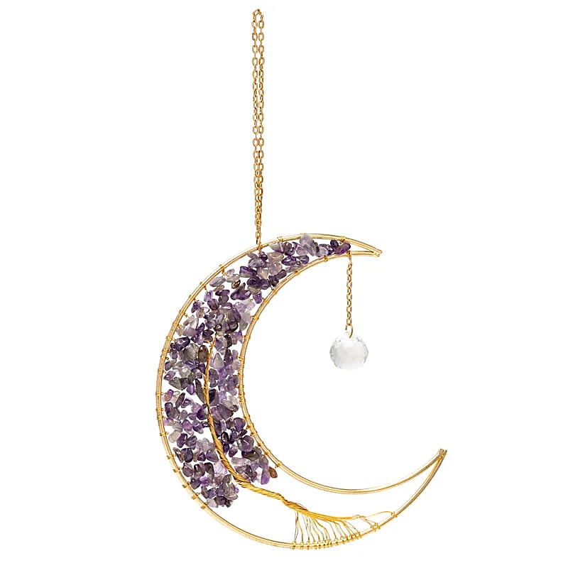 Suncatcher moon with Amethyst and Tree of Life wholesale
