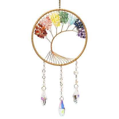 Attrape-soleil arbre de vie avec pierres de chakra thumb