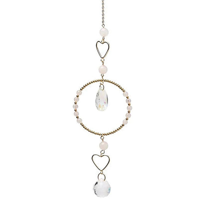 Capteur de soleil cœurs avec quartz rose et cristal thumb