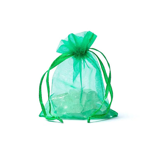 Bolsa de regalo de organza verde XS