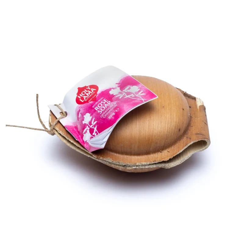 Holy Lama Savon en feuille de palmier à la Rose de gros