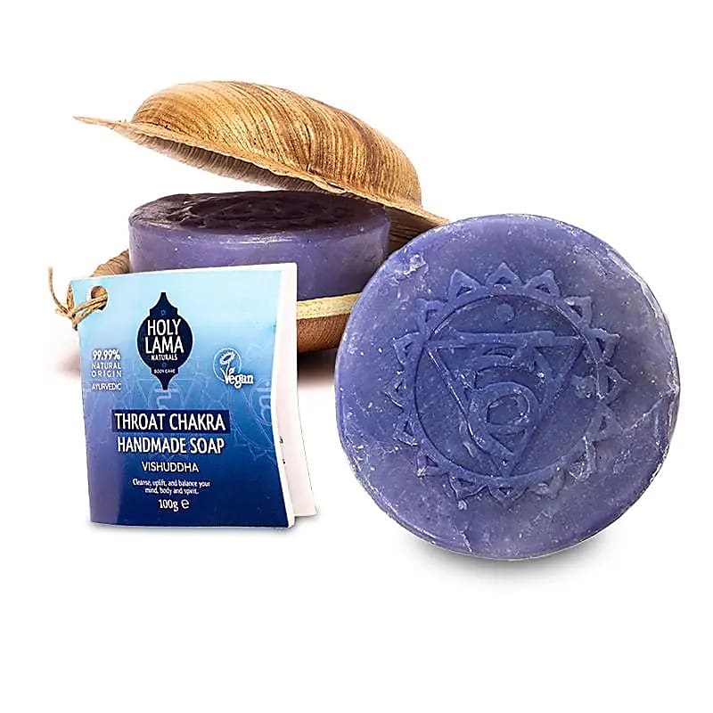 Holy Lama sapone chakra della gola in foglia di palma