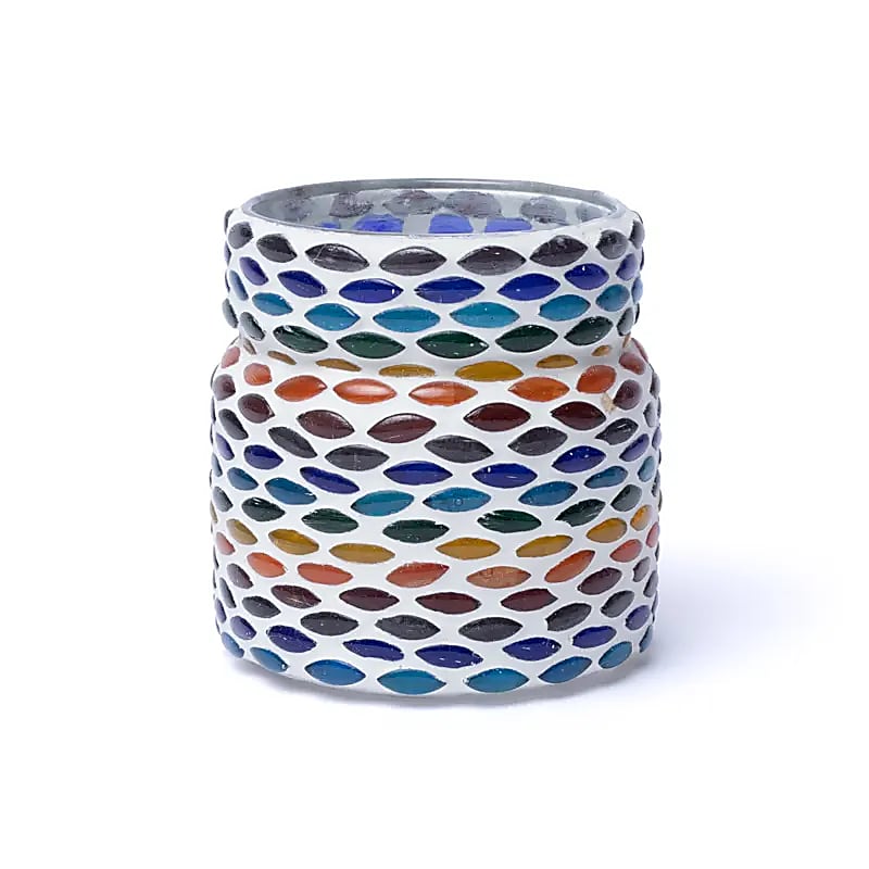 Mosaik Teelichthalter Chakra Farben
