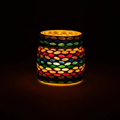 Mosaik Teelichthalter Chakra Farben großhandel thumb