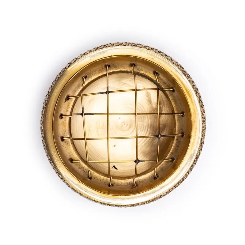 Quemador de incienso de latón dorado