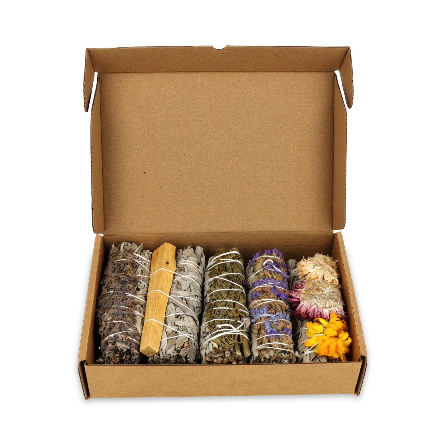White sage & assorted herbal smudge set of 5