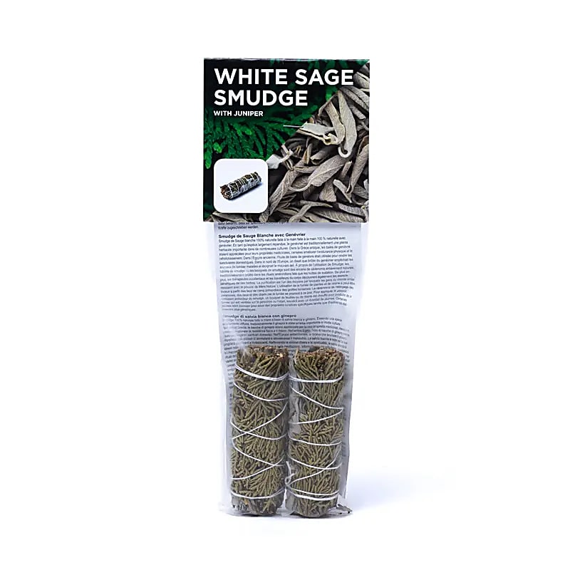 Witte salie smudge met jeneverbes S set van 2 groothandel