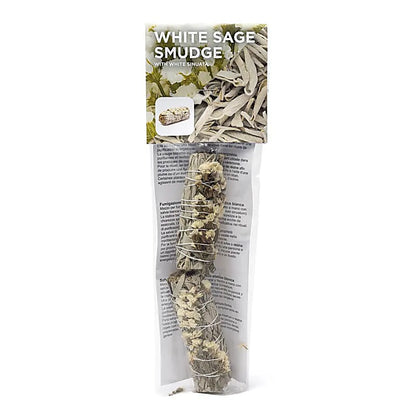 Witte salie smudge met witte sinuata set van 2 groothandel thumb