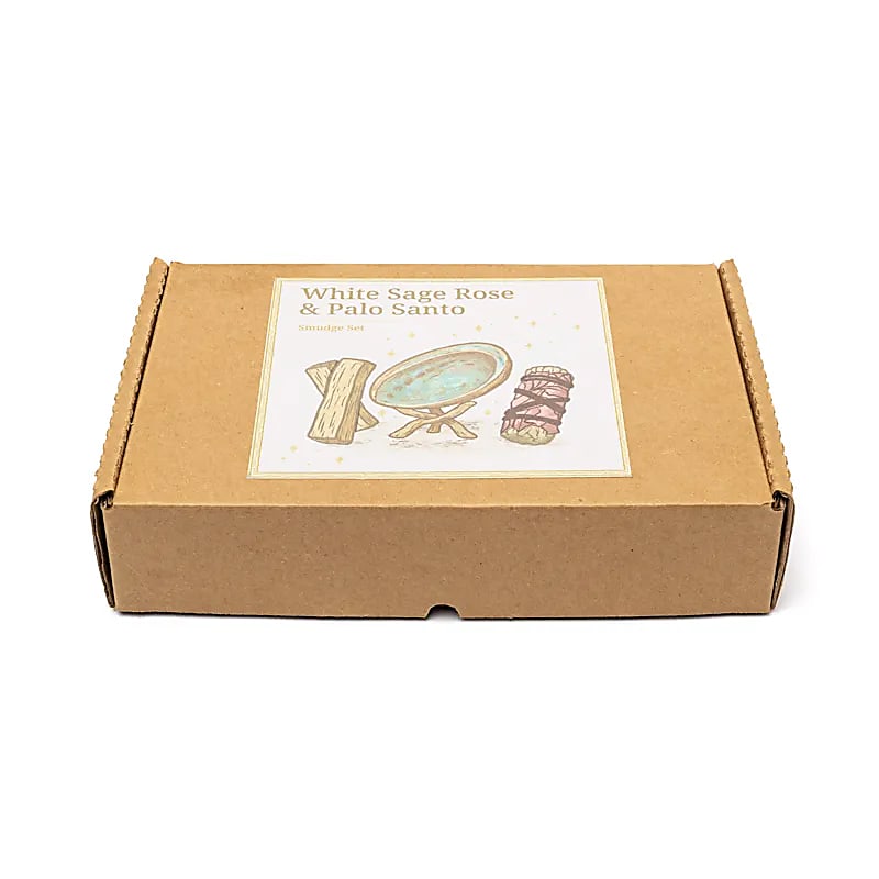 Set smudge Sauge Blanche, rose &amp; Palo Santo de gros