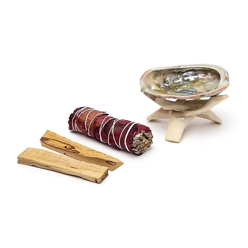 Set smudge Sauge Blanche, rose & Palo Santo