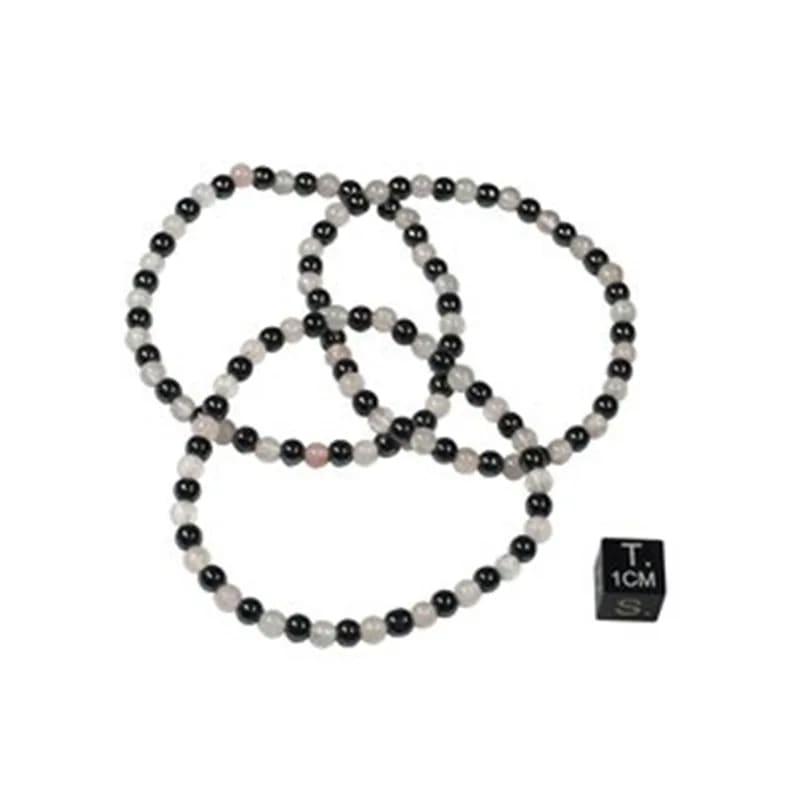 Bracelet hématite/quartz rose
