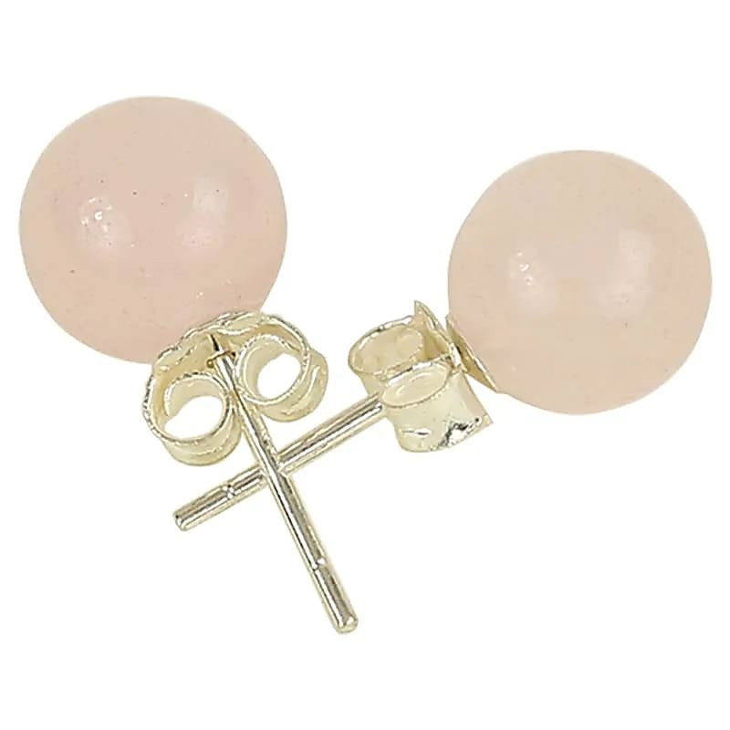 Rose quartz ear-studs 925 silver