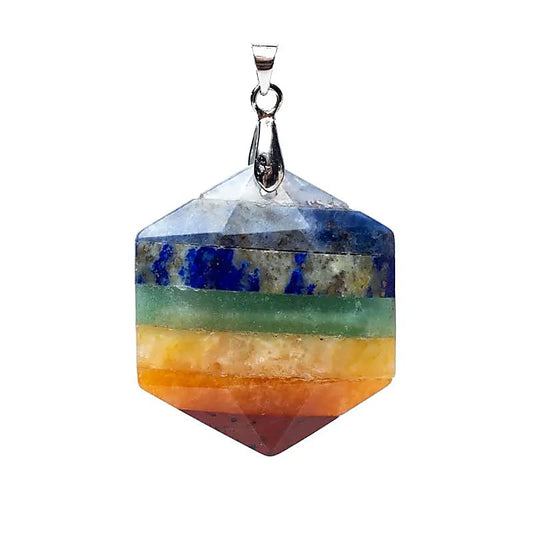 Colgante de gemas hexagonales 7 chakra