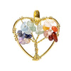 Pendentif chakra cœur arbre de vie doré