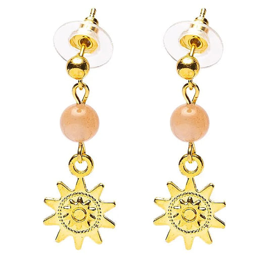 Orecchini pietra del sole e sole dorato