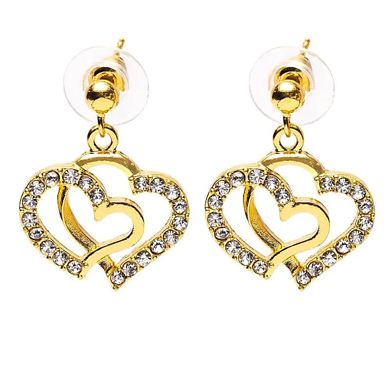 Boucles d'oreilles cœurs dorées