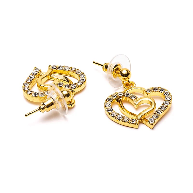 Boucles d'oreilles cœurs dorées