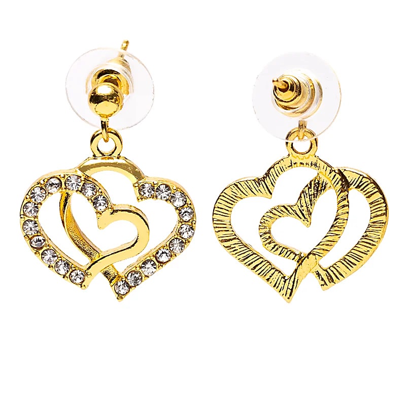 Boucles d'oreilles cœurs dorées