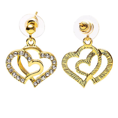 Acheter Boucles d'oreilles cœurs dorées thumb