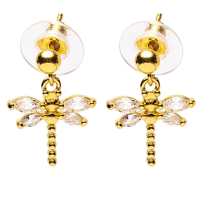 Oorbellen libelle goudkleurig